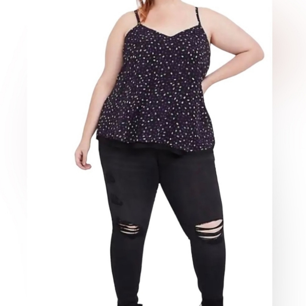 TORRID Tiny Hearts Sophie Chiffon Double Layer Swing Cami - Picture 2 of 3